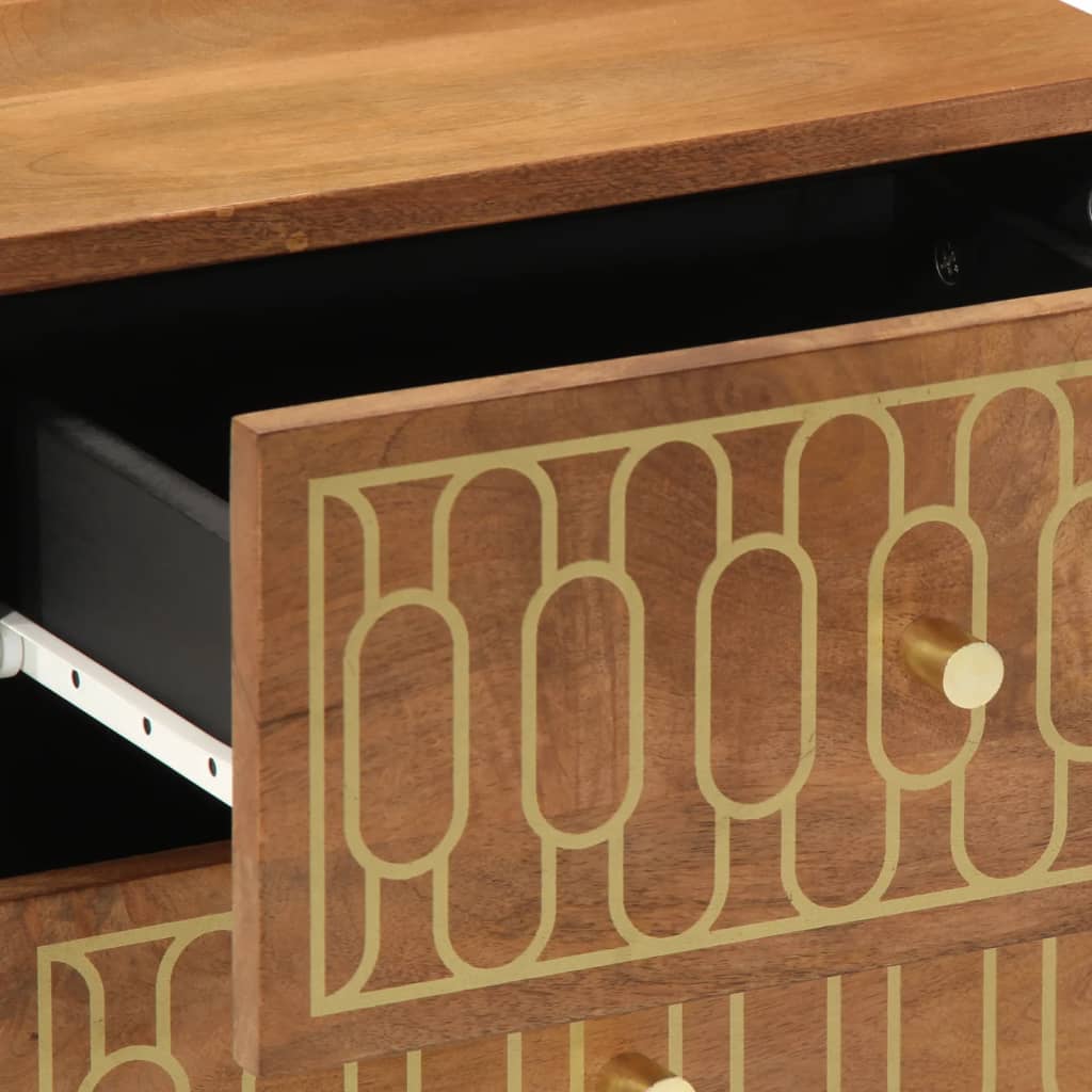 Lorvino - Nattduksbord 40x33x46 cm massivt mangoträ