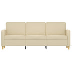 3-sitssoffa gräddvit 180 cm tyg