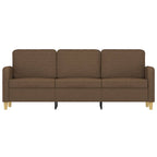 3-sitssoffa brun 180 cm tyg
