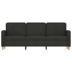 3-sitssoffa svart 180 cm tyg