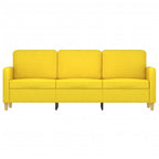 3-sitssoffa ljusgul 180 cm tyg