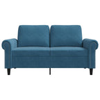 2-sitssoffa blå 120 cm sammet