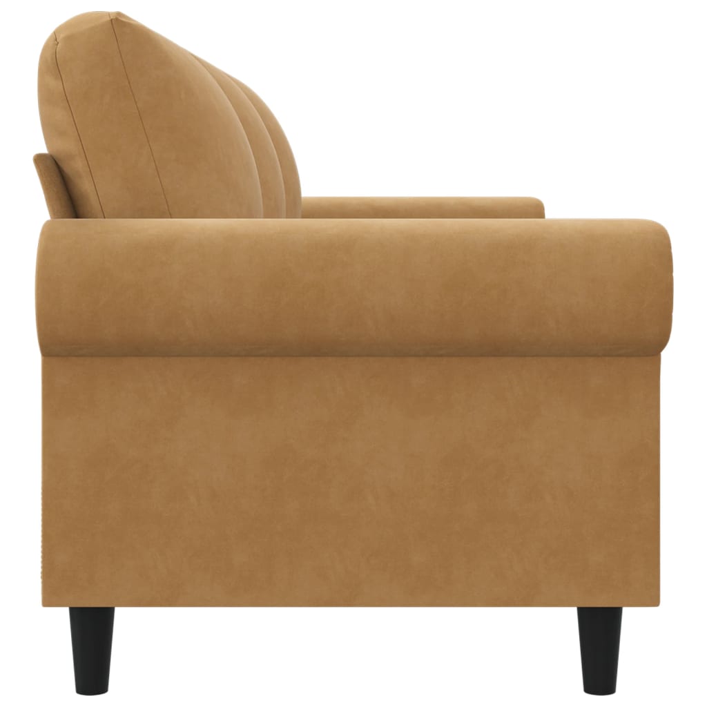 3-sitssoffa brun 180 cm sammet