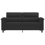 2-sitssoffa svart 140 cm mikrofibertyg