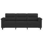 3-sitssoffa svart 180 cm mikrofibertyg