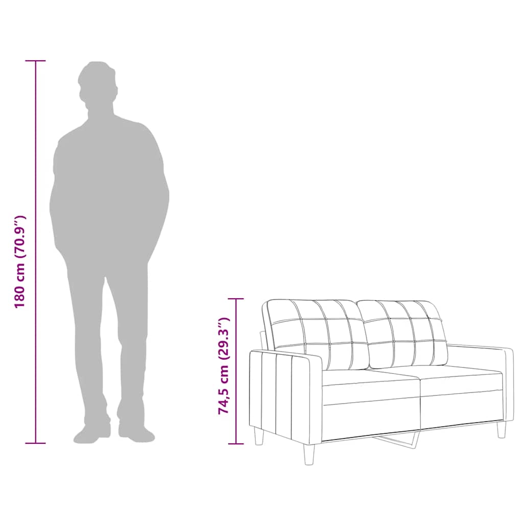 2-sitssoffa ljusgrå 120 cm tyg