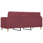 3-sitssoffa vinröd 180 cm tyg