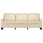 3-sitssoffa gräddvit 180 cm tyg