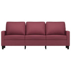 3-sitssoffa vinröd 180 cm tyg