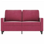2-sitssoffa vinröd 120 cm sammet