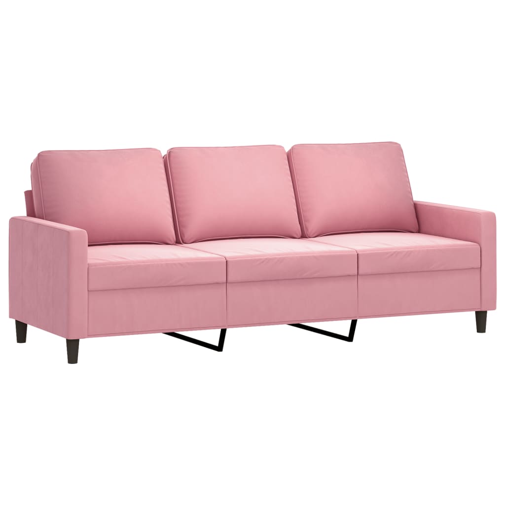 3-sitssoffa rosa 180 cm sammet
