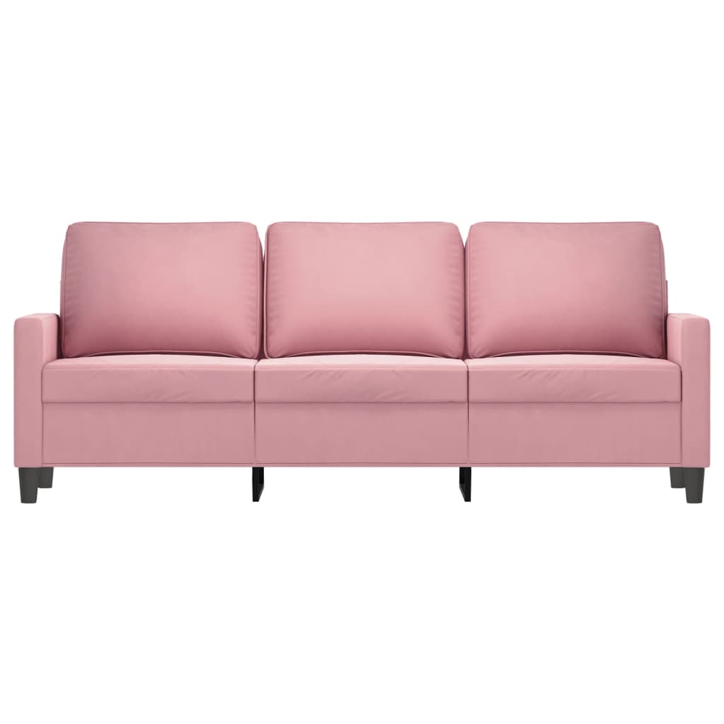 3-sitssoffa rosa 180 cm sammet