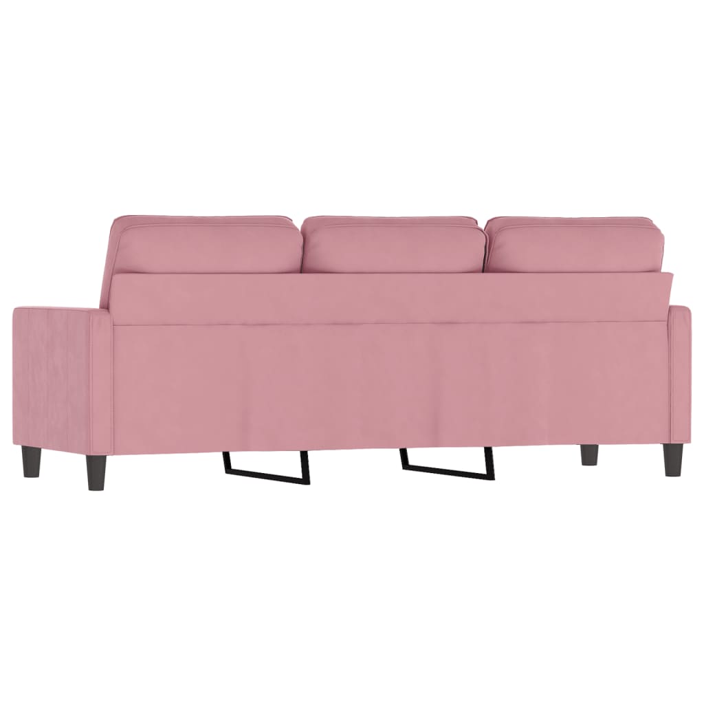 3-sitssoffa rosa 180 cm sammet