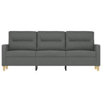 3-sitssoffa mörkgrå 180 cm tyg