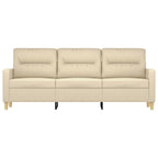 3-sitssoffa gräddvit 180 cm tyg