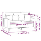 2-sitssoffa taupe 120 cm tyg