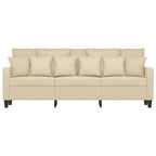 3-sitssoffa gräddvit 180 cm tyg