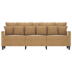 3-sitssoffa brun 180 cm sammet