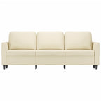 3-sitssoffa gräddvit 180 cm konstläder