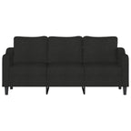 3-sitssoffa svart 180 cm tyg