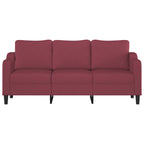 3-sitssoffa vinröd 180 cm tyg