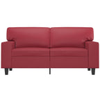 2-sitssoffa vinröd 120 cm fuskläder