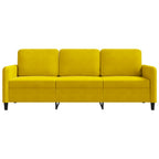 3-sitssoffa gul 180 cm sammet