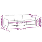 3-sitssoffa gul 180 cm sammet