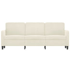 3-sitssoffa gräddvit 180 cm sammet