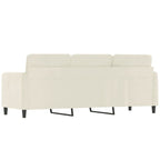 3-sitssoffa gräddvit 180 cm sammet