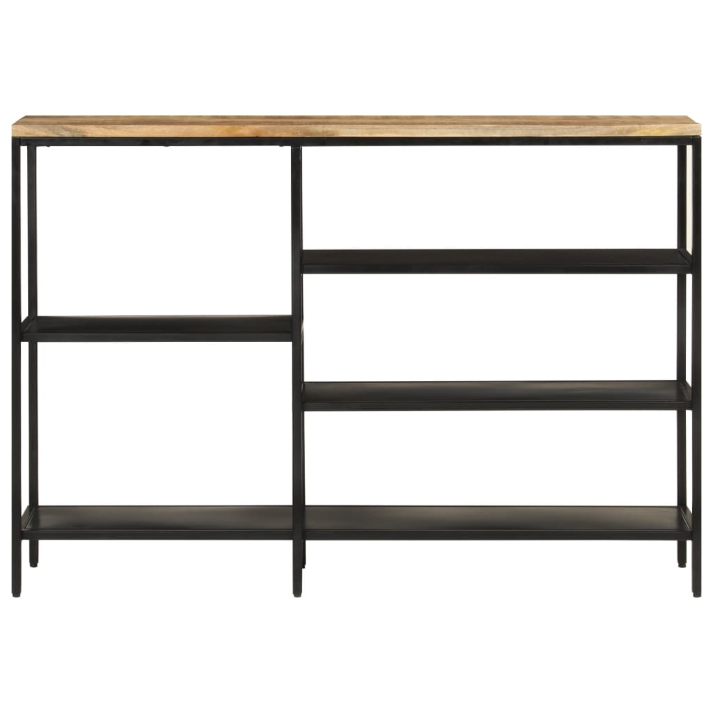 Avlastningsbord 110x30x75 cm massivt grovt mangoträ och järn