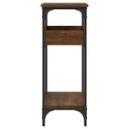 Avlastningsbord med hylla brun ek 75x29x75 cm konstruerat trä