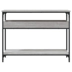 Avlastningsbord med hylla grå sonoma 100x29x75 cm