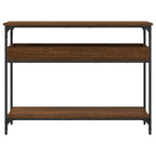 Avlastningsbord med hylla brun ek 100x29x75 cm konstruerat trä