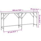 Avlastningsbord rökfärgad ek 180x29x75 cm konstruerat trä