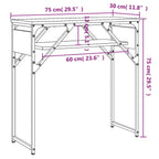 Avlastningsbord med hylla sonoma-ek 75x30x75cm konstruerat trä