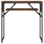 Avlastningsbord med hylla rökfärgad ek 75x30x75 cm