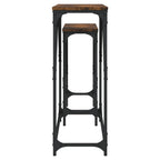 Avlastningsbord 2 st rökfärgad ek konstruerat trä