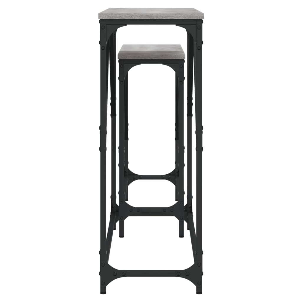 Avlastningsbord 2 st grå sonoma konstruerat trä