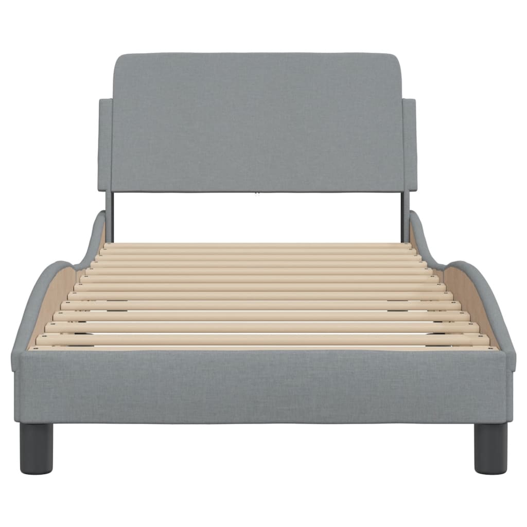 Bed Frame "Dover" Light Grey 80x200 cm Fabric