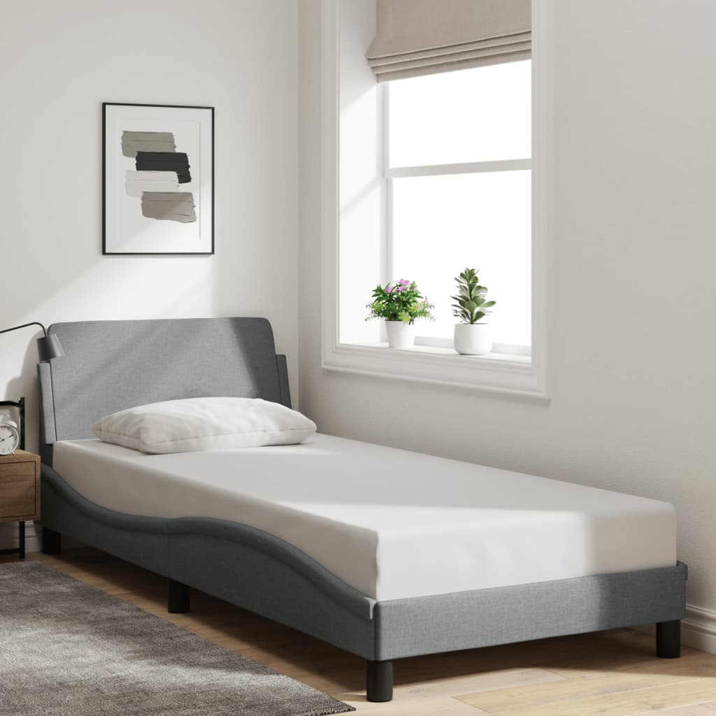 Bed Frame "Dover" Light Grey 80x200 cm Fabric