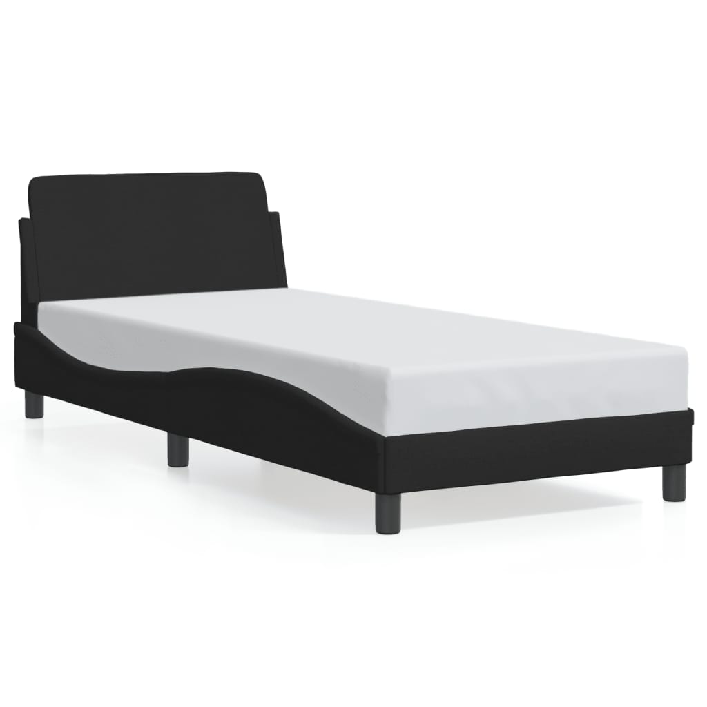 Bed Frame with Headboard "Dover" Black 80x200 cm Fabric