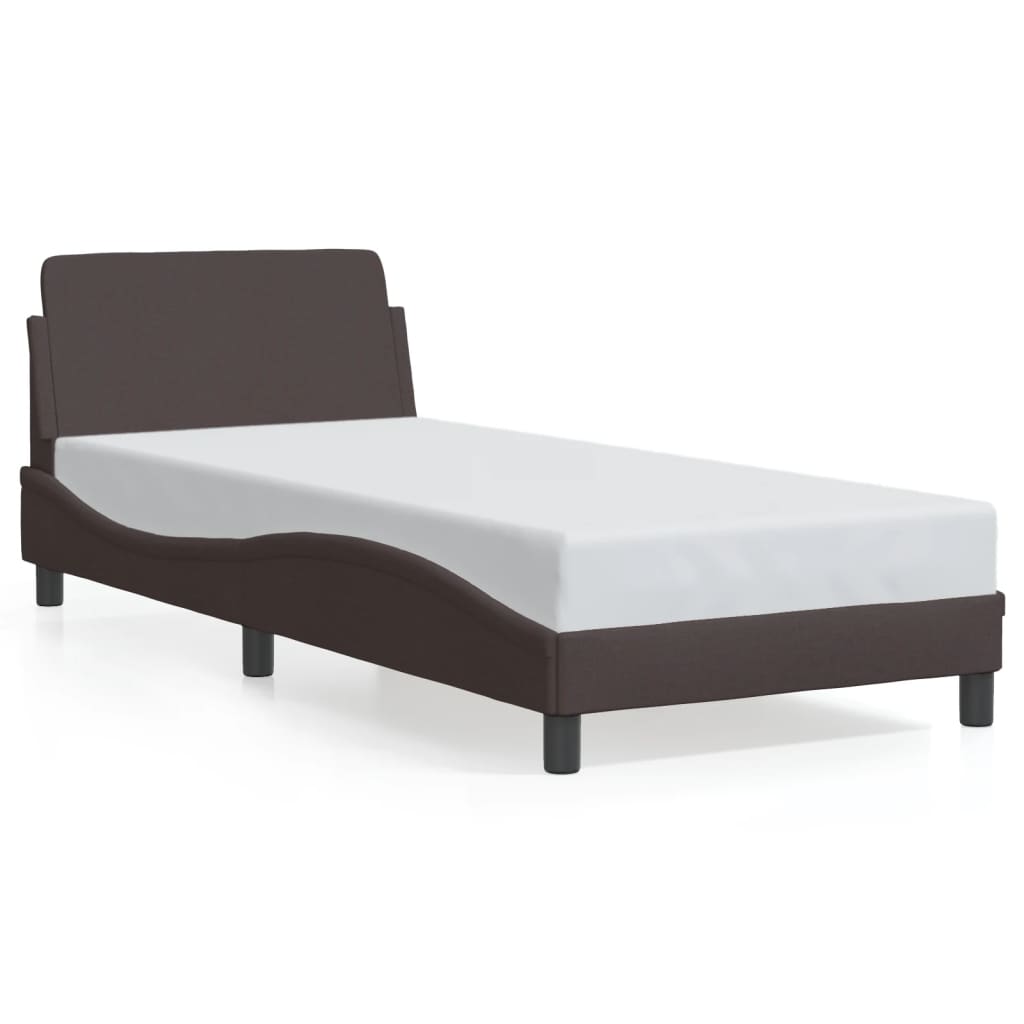 Bed Frame "Dover" Dark Brown 80x200 cm Fabric