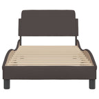 Bed Frame "Dover" Dark Brown 80x200 cm Fabric