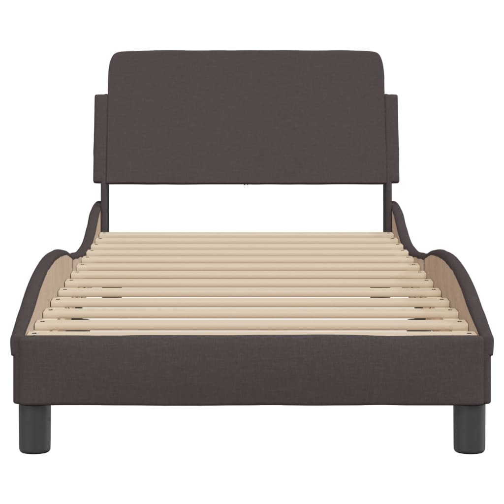 Bed Frame "Dover" Dark Brown 80x200 cm Fabric