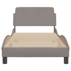 Bed Frame with Headboard "Dover" Taupe 80x200 cm Fabric