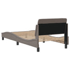 Bed Frame with Headboard "Dover" Taupe 80x200 cm Fabric