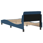 Bed Frame with Headboard "Dover" Blue 80x200 cm Fabric