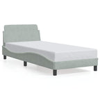 Bed Frame "Dover" Light Grey 80x200 cm Velvet