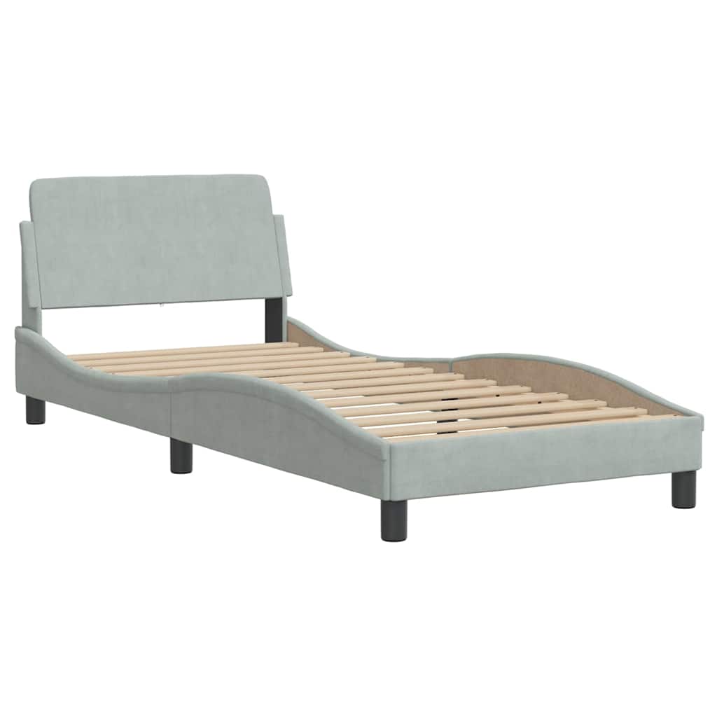 Bed Frame "Dover" Light Grey 80x200 cm Velvet